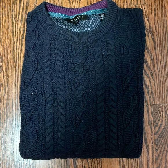 Mens Ted baker blue cable knit sweater. Size 1. - Picture 1 of 8